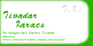 tivadar karacs business card